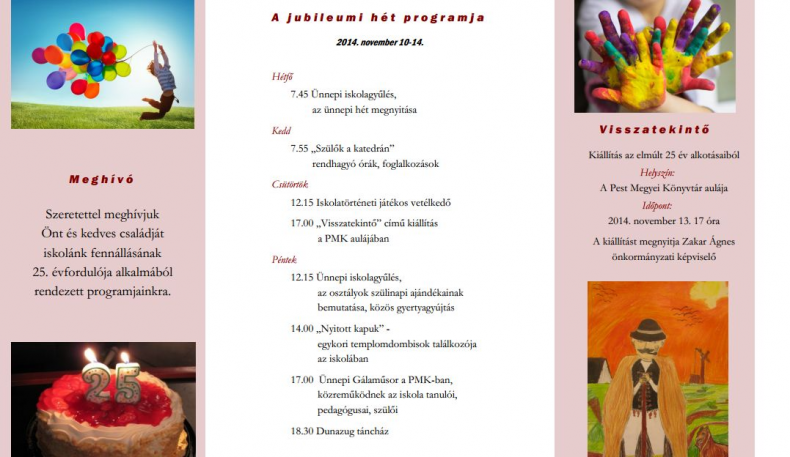 Jubileumi hét programja a Templomdombi Általános Iskolában